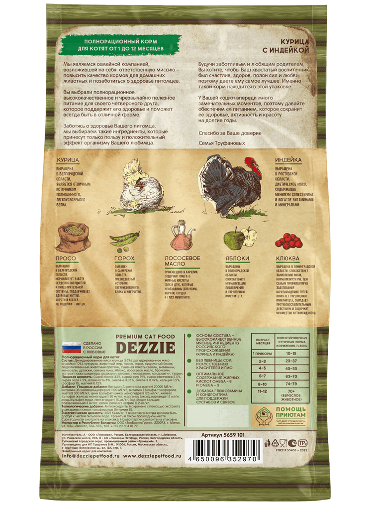 Для котят от 1 до 12 месяцев